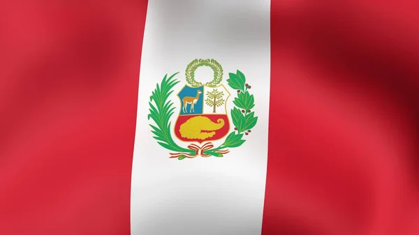 Bandera Perú, ondeando en el viento. Renderizado 3D . —  Fotos de Stock