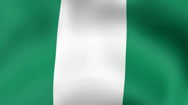 Flag Nigeria, fluttering in the wind. 3D rendering. — Stock Photo, Image