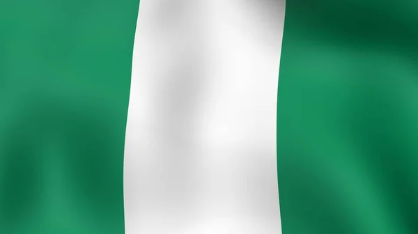 Flag Nigeria, fluttering in the wind. 3D rendering. — Stock Photo, Image