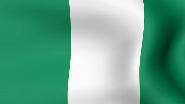 Flag Nigeria, fluttering in the wind. 3D rendering. — Stock Photo, Image