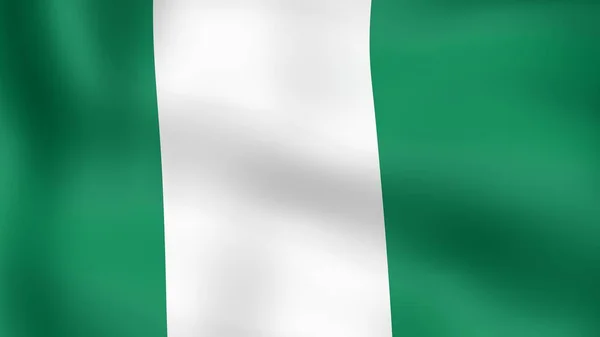 Flag Nigeria, fluttering in the wind. 3D rendering. — Stock Photo, Image