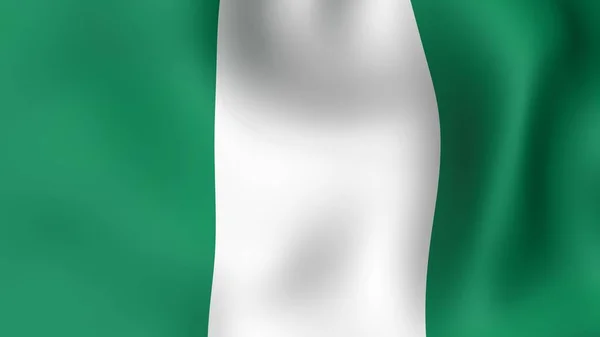 Flag Nigeria, fluttering in the wind. 3D rendering. — Stock Photo, Image