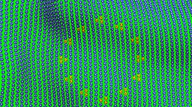 Bayrak Rüzgar yeşil bir arka planda çırpınan birçok futbol topları oluşan Avrupa ' nın. 3D çizim.