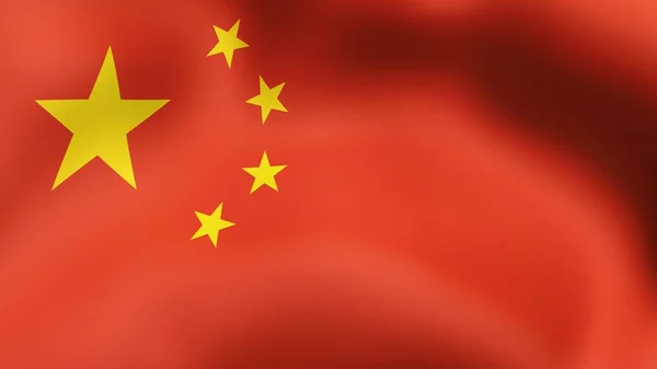Bandera China, ondeando en el viento. Renderizado 3D . —  Fotos de Stock