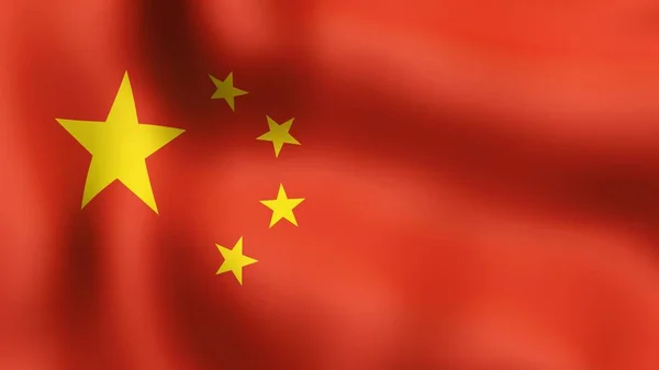 Κίνα σημαία που κυματίζει στον αέρα. 3D rendering. — Φωτογραφία Αρχείου