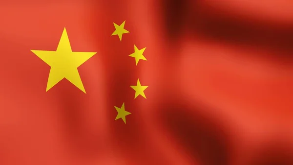 Bandera China, ondeando en el viento. Renderizado 3D . —  Fotos de Stock