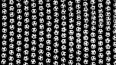 Büyük futbol topu kumaş bayrak şekillendirme. İlmekledi video. Siyah ekran.