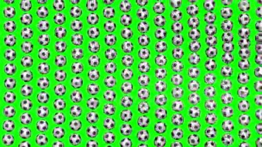 Büyük futbol topu kumaş bayrak şekillendirme. İlmekledi video. Yeşil ekran.
