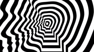 Februry 13, 2017. Edward Snowden iltica Rusya, siluet sol profil. Konsantrik yaklaşmakta olan sembol - optik, görsel yanılsama.