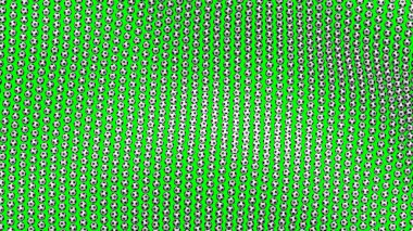 Kumaş bayrak oluşturan futbol topları. Yeşil ekran.