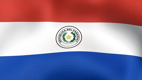 Bendera Paraguay, berkibar di angin. Perender 3D . — Stok Foto