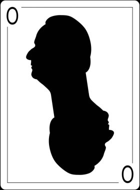 14 Temmuz 2016. Fransa Cumhuriyeti, Francois Hollande, oyun kağıdı üzerinde başkanı. siluet profili.