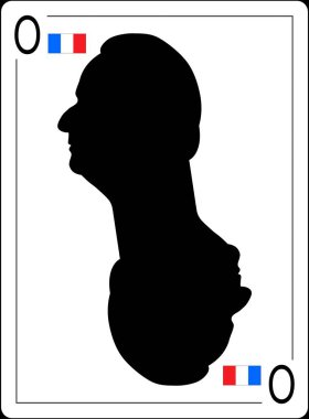 14 Temmuz 2016. Fransa Cumhuriyeti, Francois Hollande, oyun kağıdı üzerinde başkanı. siluet profili.