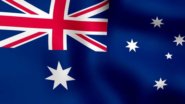 Bandera de Australia, ondeando en el viento. Renderizado 3D . — Foto de Stock
