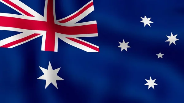Flaga Australii, łopocze na wietrze. renderowania 3D. — Zdjęcie stockowe