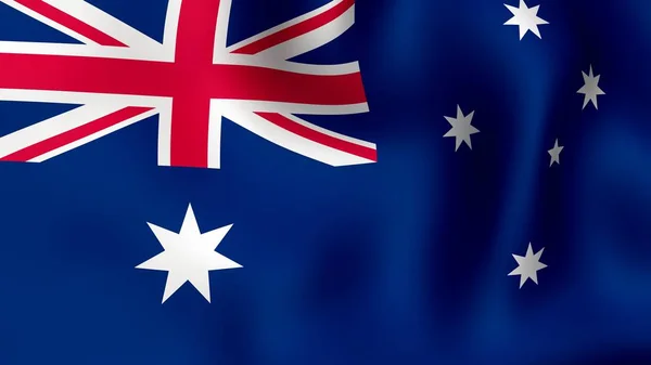Zászló Ausztrália, csapkodott a szélben. 3D-leképezés. — Stock Fotó