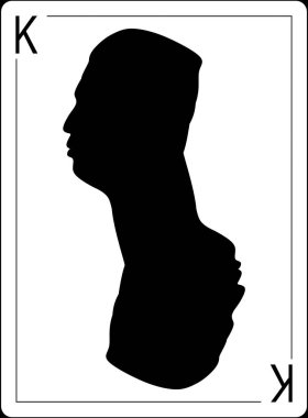 25 Şubat 2017. Dini lideri Demokratik Halk Cumhuriyeti, Kuzey Kore, Kim Jong-BM, oyun kağıdı. siluet Özet profil.