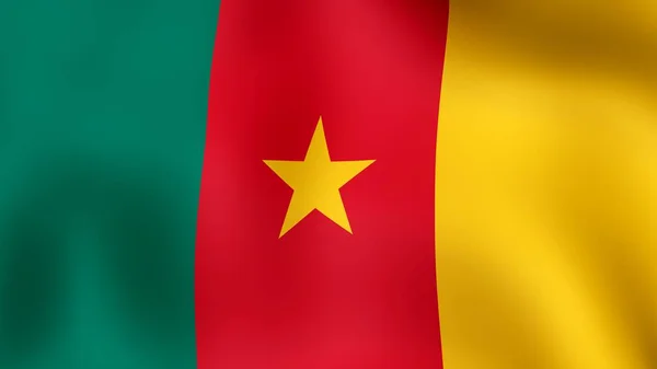 Flag of Cameroon, fluttering in the wind. 3D rendering. — Stock Photo, Image