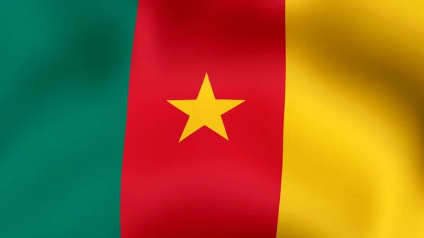 Flag of Cameroon, fluttering in the wind. 3D rendering. — Stock Photo, Image