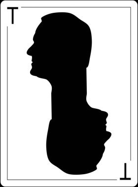 Donald Franciszek Tusk, Avrupa Konseyi Başkanı oyun kağıdı üzerinde. siluet Özet profil. 