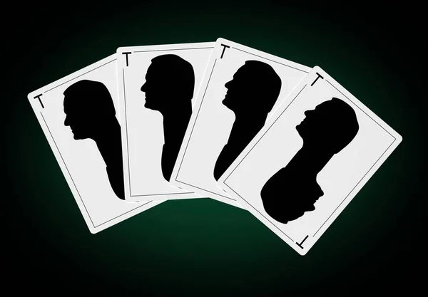 Президент Европейского совета Дональд Францишек Туск на игральной карте. Абстрактный профиль силуэта . — стоковое фото