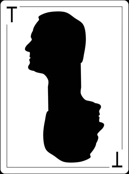 Předseda Evropské rady Donald Franciszek Tusk, na hrací kartu. silueta abstraktní profil. — Stock fotografie