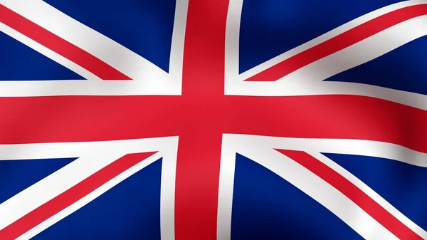 Bandeira da Grã-Bretanha, a tremer ao vento. Renderização 3D . — Fotografia de Stock