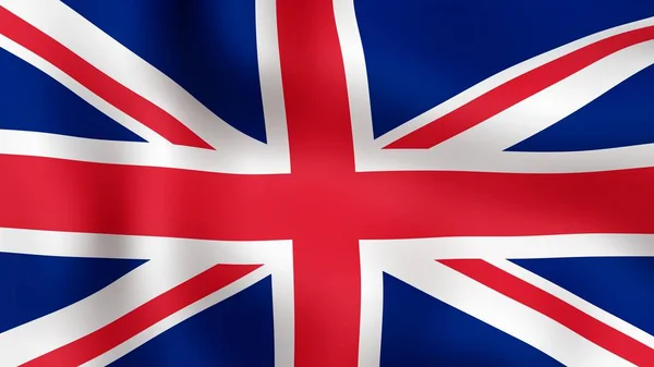 Nagy-Britannia, csapkodott a szélben lobogó. 3D-leképezés. — Stock Fotó