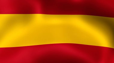 Rüzgarda çırpınan İspanya İngiltere bayrağı. 3D render. Hareket yakın çekim bayrak Rüzgar, farklı aşamalarını olduğunu.