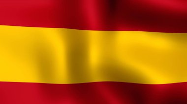 Rüzgarda çırpınan İspanya İngiltere bayrağı. 3D render. Hareket yakın çekim bayrak Rüzgar, farklı aşamalarını olduğunu.