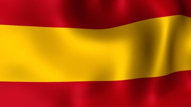Rüzgarda çırpınan İspanya İngiltere bayrağı. 3D render. Hareket yakın çekim bayrak Rüzgar, farklı aşamalarını olduğunu.