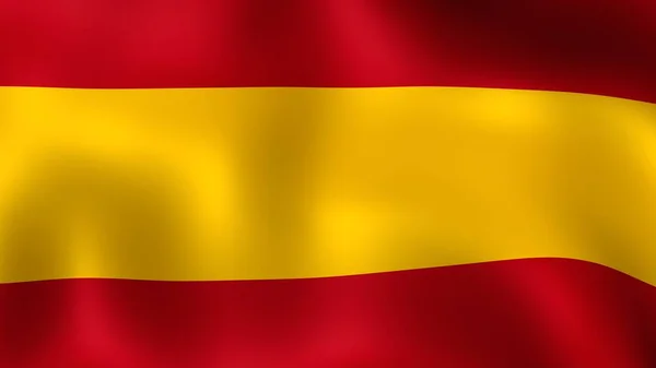 Bandera del Reino de España, ondeando en el viento. Representación 3D. Son diferentes fases del movimiento de la bandera de primer plano en el viento . — Foto de Stock
