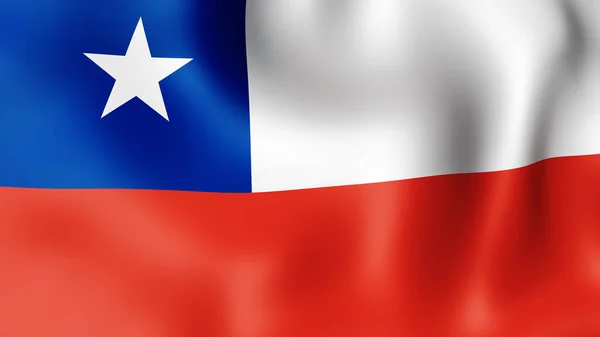 Flagga Chile, fladdrande i vinden. 3D-rendering. Det är olika faser av rörelse närbild flaggan i vinden. — Stockfoto