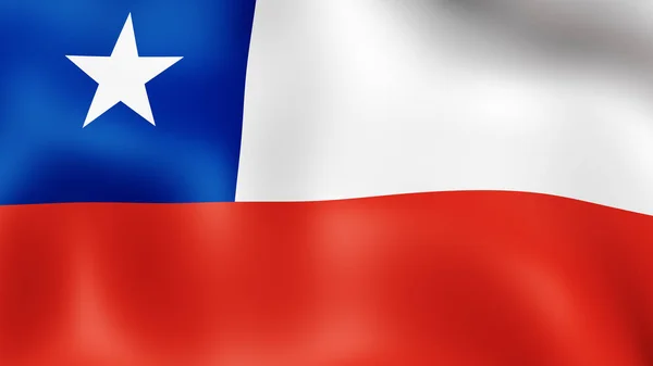 Флаг Чили, развевающийся на ветру. 3D рендеринг. Это разные фразы движения крупным планом на ветру . — стоковое фото