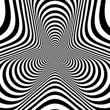 Optik, görsel yanılsama, tünel girişine. Konsantrik soyut tek renkli desen - spinner. 3D render.