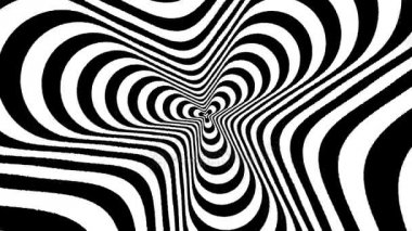 Optik, görsel yanılsama, tünel girişine. Konsantrik yaklaşmakta olan soyut tek renkli desen - spinner. 3D render. 4k, 3840 x 2160. Kesintisiz döngü video.