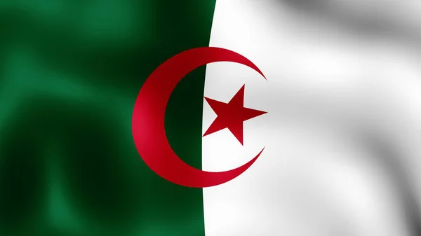 Flag Democratic Republic of Algeria, fluttering in the wind. 3D rendering. — Stock Photo, Image