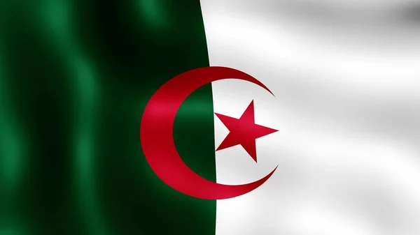 Drapeau République démocratique d'Algérie, flottant dans le vent. rendu 3D . — Photo