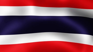 Rüzgarda çırpınan Tayland, bayrak. 3D render. Hareket yakın çekim bayrak Rüzgar, farklı aşamalarını olduğunu. 