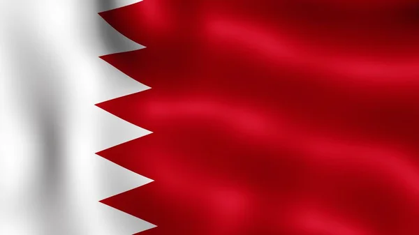 Bahrain Királyság, csapkodott a szélben lobogó. 3D-leképezést. -A ' különböző szakaszaiban a mozgás közeli zászló a szélben. — Stock Fotó