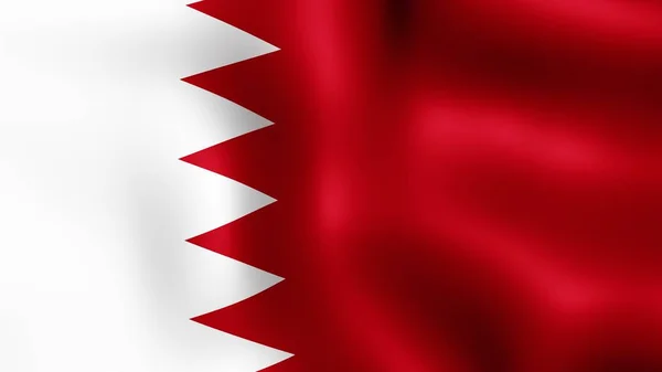 Flag Kingdom of Bahrain, fluttering in the wind. 3D rendering. It is different phases of the movement close-up flag in the wind. — Stock Photo, Image