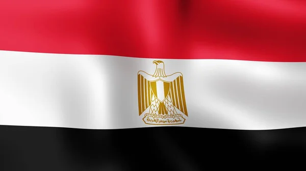 Flag Arab Republic of Egypt, fluttering in the wind. 3D rendering. It is different phases of the movement close-up flag in the wind. — Stock Photo, Image