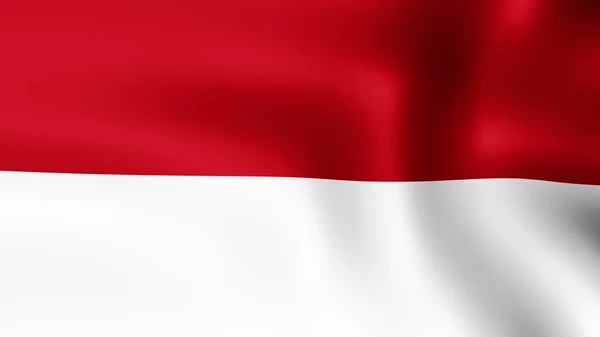 Vlag van Republiek Indonesië, wapperen in de wind. 3D-rendering. Het is de verschillende fasen van de beweging close-up vlag in de wind. — Stockfoto