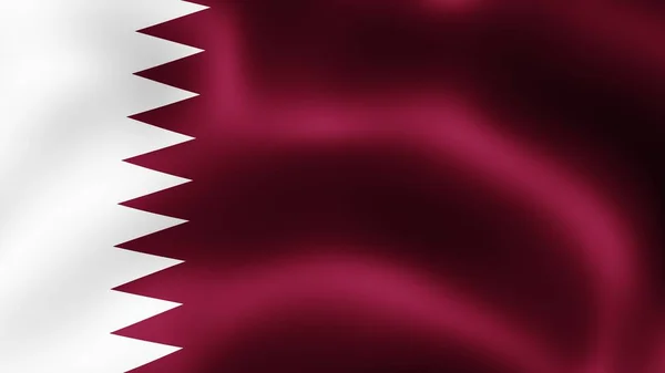 Flag State of Qatar, fluttering in the wind. 3D rendering. It is different phases of the movement close-up flag in the wind. — Stock Photo, Image