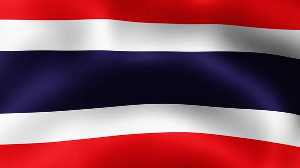 Rüzgarda çırpınan Tayland, bayrak. 3D render. Hareket yakın çekim bayrak Rüzgar, farklı aşamalarını olduğunu. 