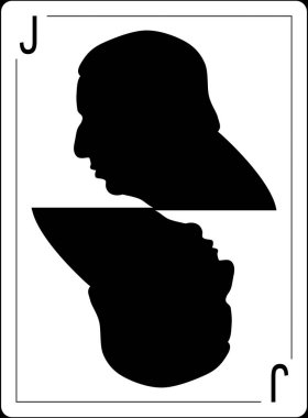 13 Temmuz 2017. Avrupa Komisyonu, Jean-Claude Juncker oyun kağıdı üzerinde başkanı. siluet Özet profil. 