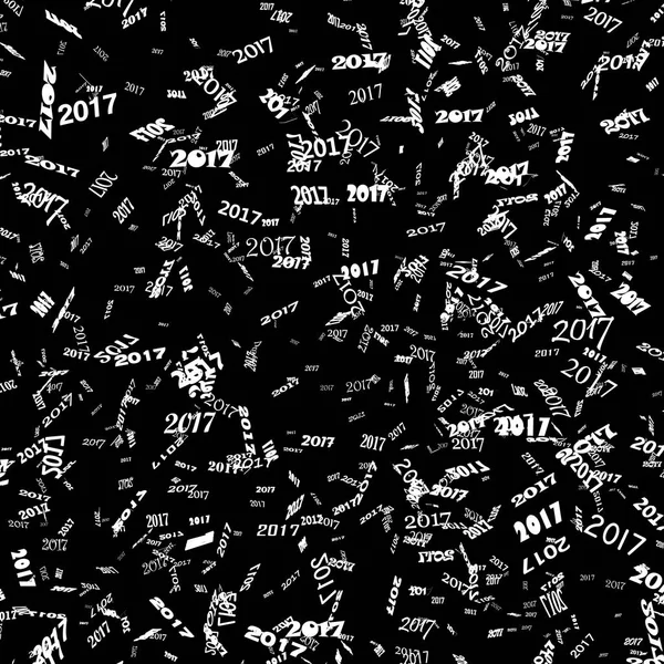 Matriz de números brancos 2017 em um fundo preto. No próximo Ano Novo. Feliz Natal! Feliz Natal! Ilustração 3D . — Fotografia de Stock