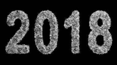 2018 yeni yıl yazıt siyah bir zemin üzerine büyük kar taneleri oluşan. Ekran modunda kullanarak görüntülemek için.