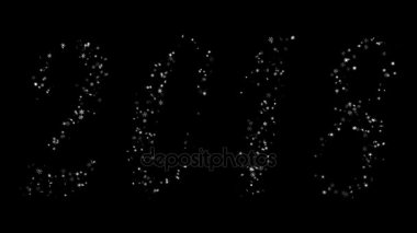 2018 yeni yıl yazıt siyah bir zemin üzerine kar taneleri büyüyen oluşan. Ekran modunda kullanmak için en iyi. 4k, 3840 x 2160.