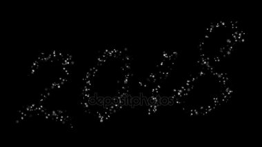 2018 yeni yıl yazıt siyah bir zemin üzerine kar taneleri büyüyen oluşan. Ekran modunda kullanmak için en iyi. 4k, 3840 x 2160.